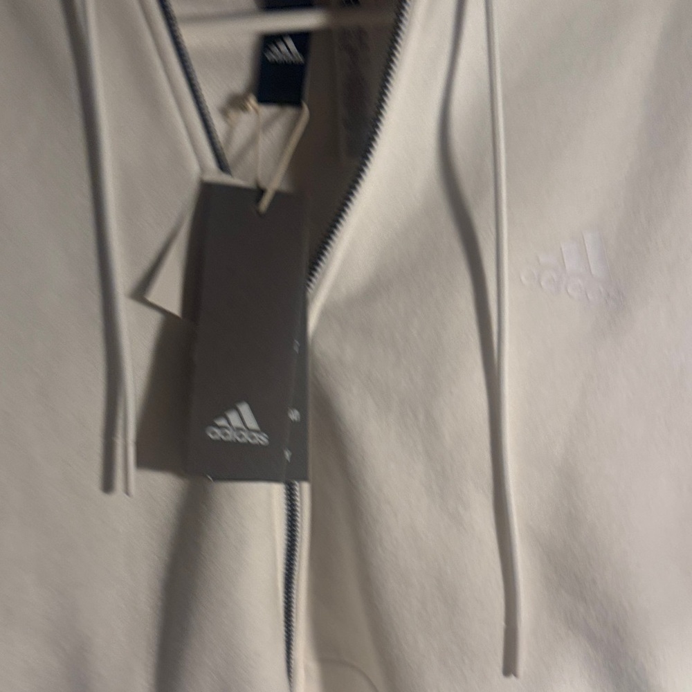 adidas White Hoodie with Black Stripes - Picture 4 of 6